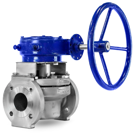 full port sleeved plug valve with gear fluoroseal p01