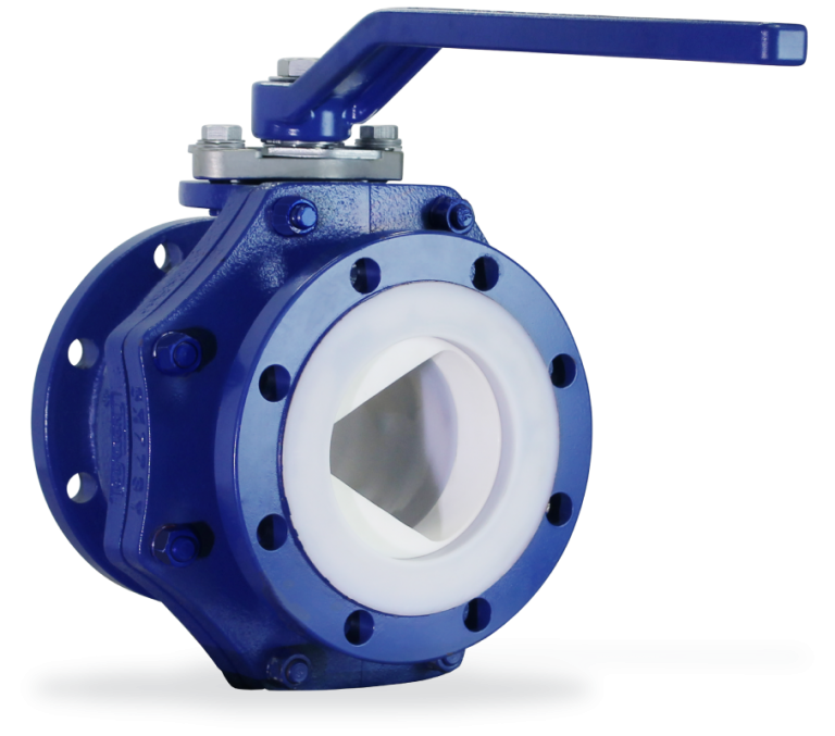 PFA Lined Ball Valve with V-Port Control | FluoroSeal Group